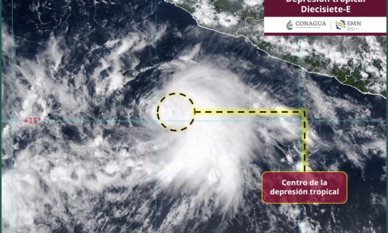 Se forma la depresión tropical 17-E en el Pacífico  